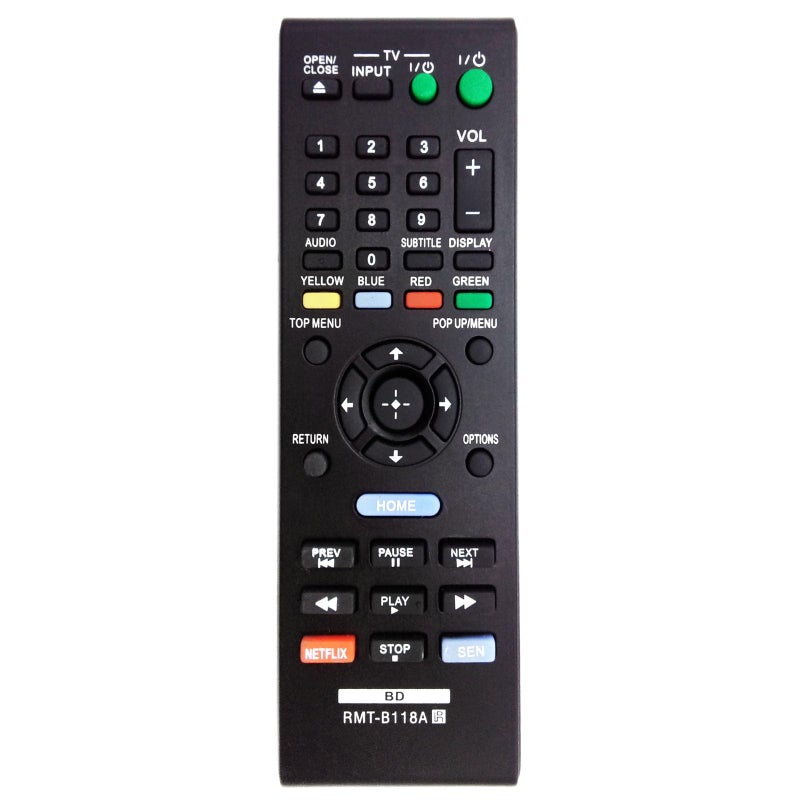 Vinabty RMT-B118A Replace Remote fit for Sony DVD Blu-ray Player BDP-BX18 BDP-BX38 BDP-BX39 BDP-BX58 BDP-BX59 BDP-BX110 BDP-BX310 BDP-BX510 BDP-S185 BDP-S280 BDP-S380 RMT-B109A RMT-B116A RMT-B119A RMT-B120A - Image 1